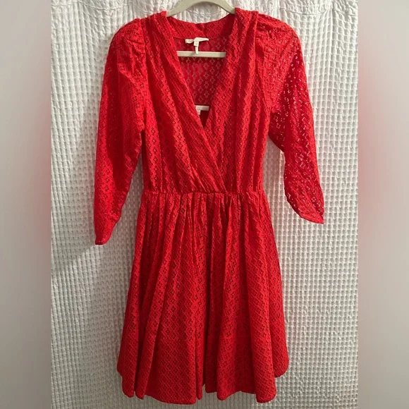 maje red dress Royani Bonded Lace Mini US3 This flared linen Maje | Dresses | Beautiful